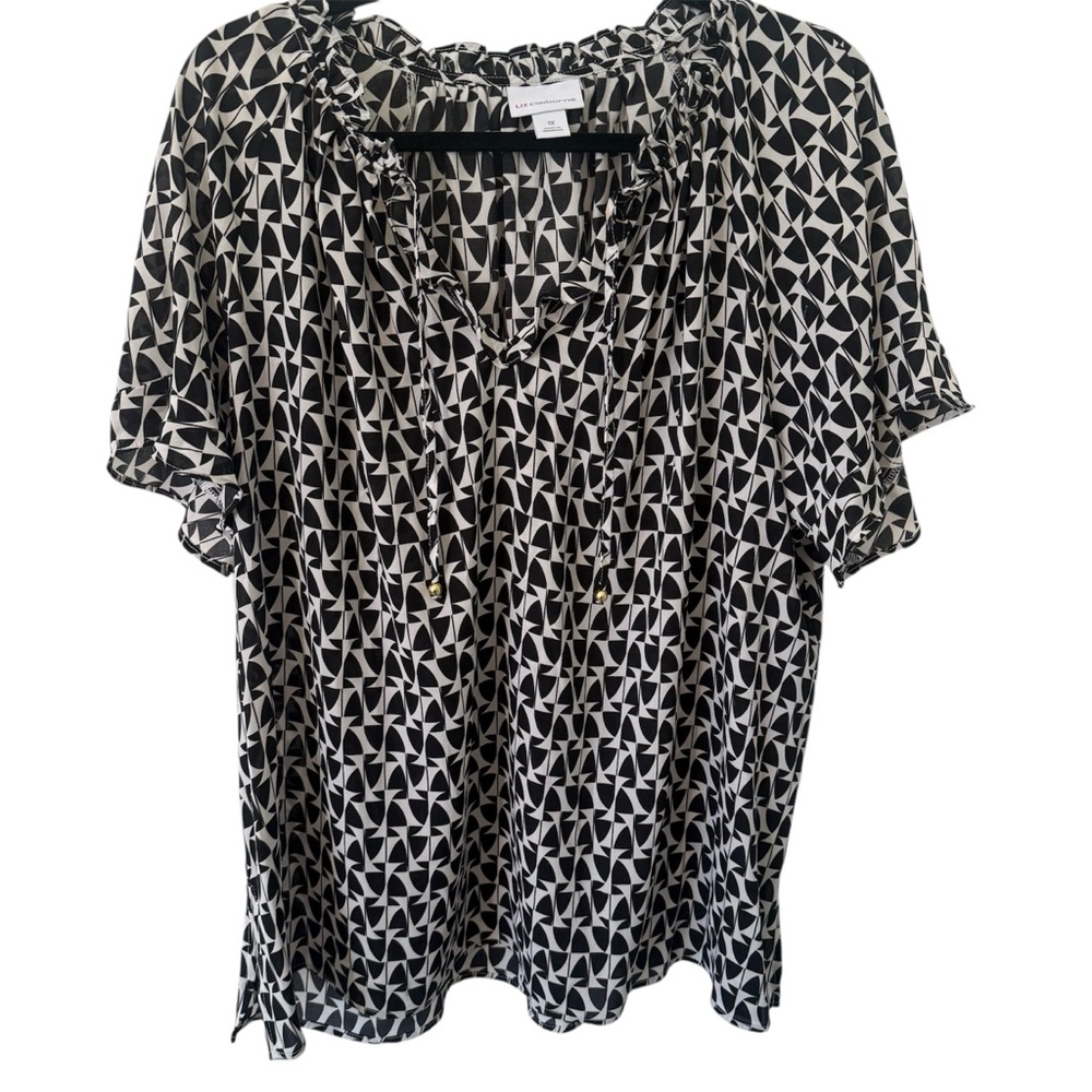 Liz Claiborne Geometric Blouse 1X